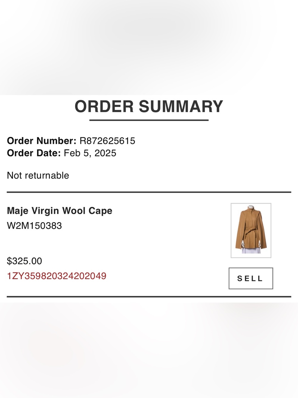 NWOT Maje NYC Wool Luxury Cape in Camel Lined with Waist Tie Size 4-6 (Small) - Picture 12 of 15